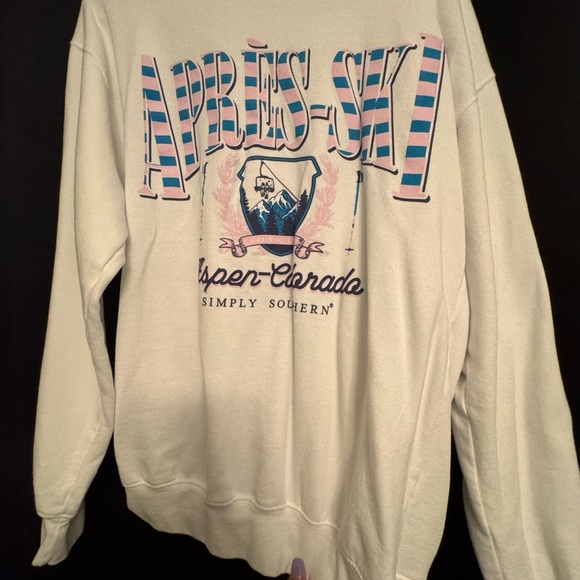 Simply Southern Cream and Pink Après-Ski Sweater - Picture 1 of 3